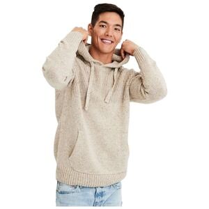 American Eagle Outfitters Solid Hooded Pullover Sweater Men's Sz XL Beige